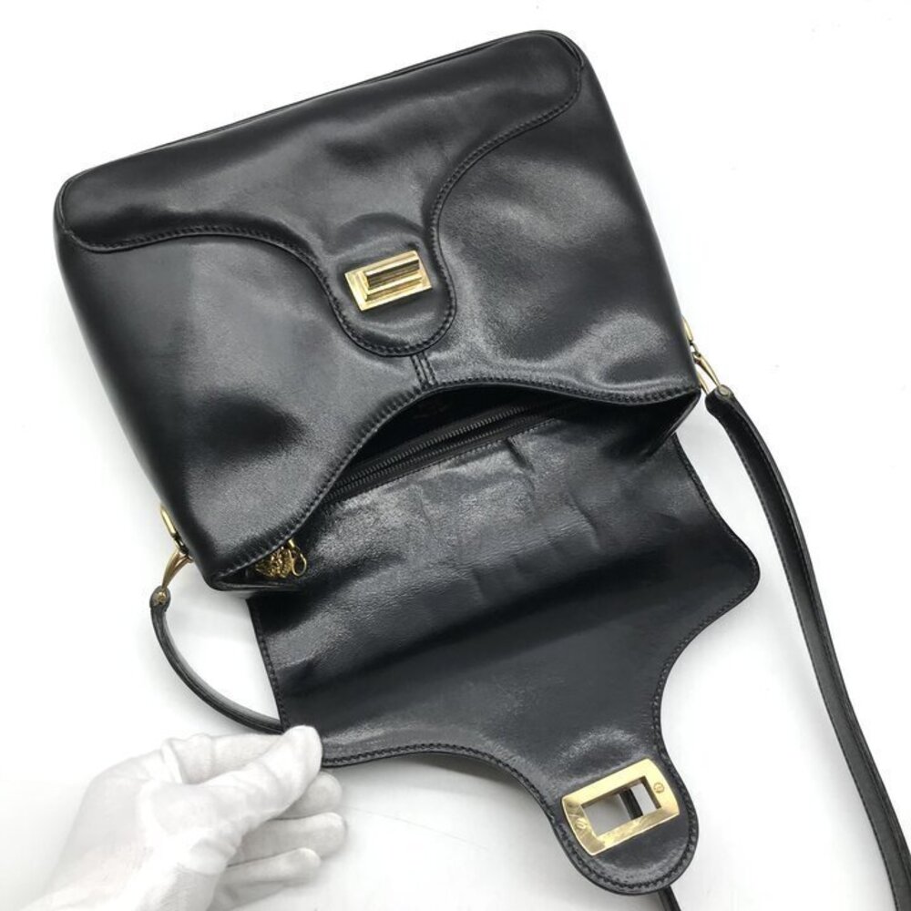 GUCCI Leather Shoulder Bag Black Handbag - Picture 8 of 10